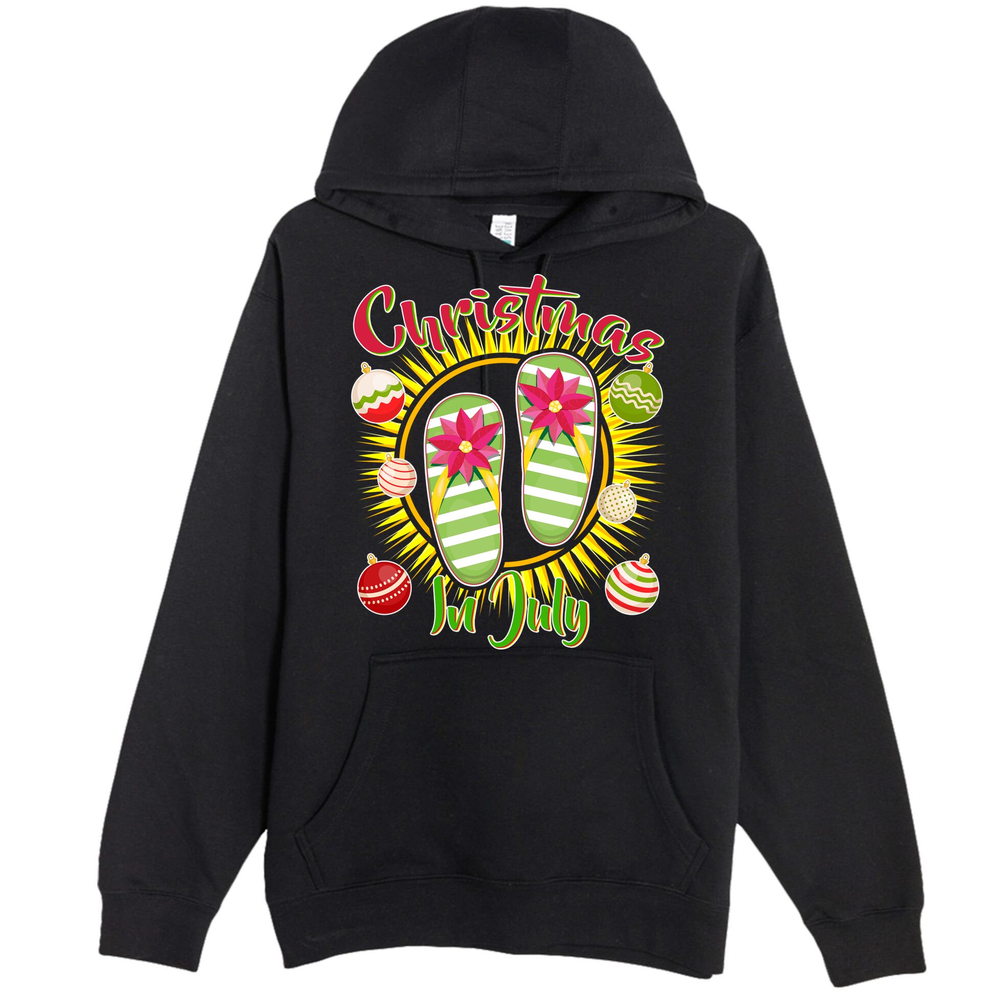 Christmas In July Summer Flip Flops Premium Pullover Hoodie