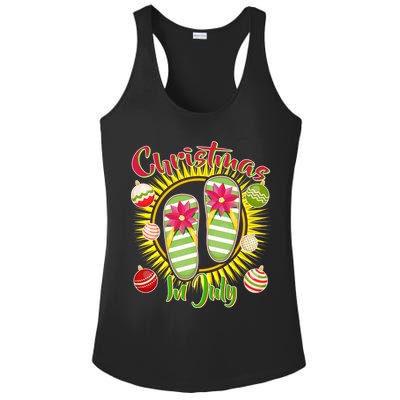 Christmas In July Summer Flip Flops Ladies PosiCharge Competitor Racerback Tank