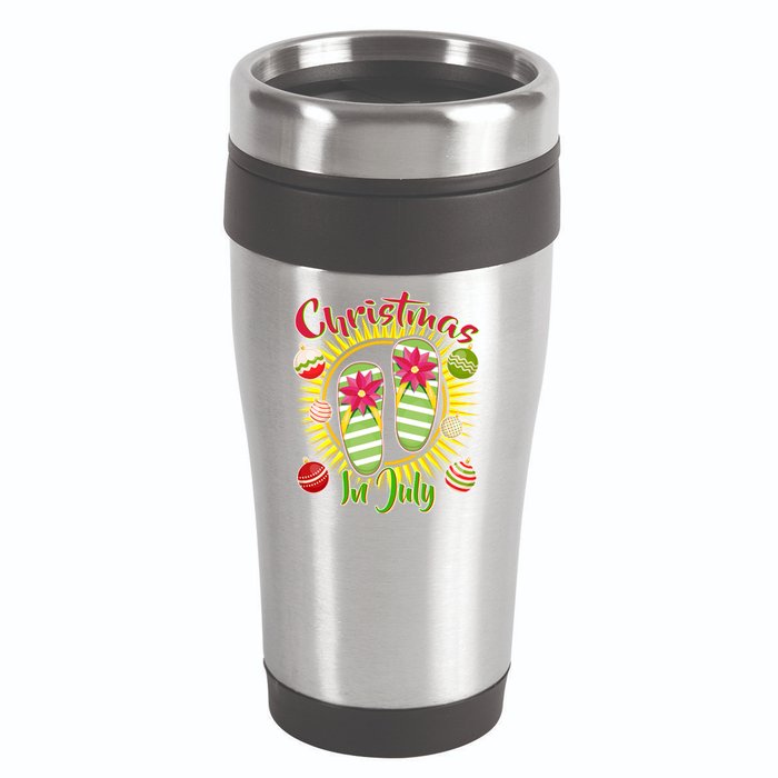 Christmas In July Summer Flip Flops 16oz Travel Tumbler