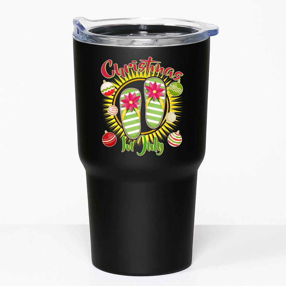 Christmas In July Summer Flip Flops Tumbler