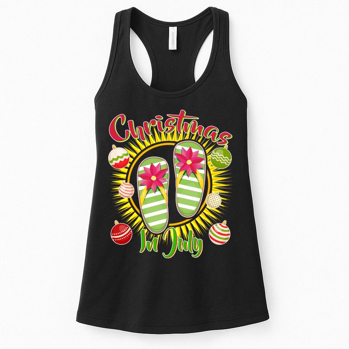 Christmas In July Summer Flip Flops Womens Tank Top