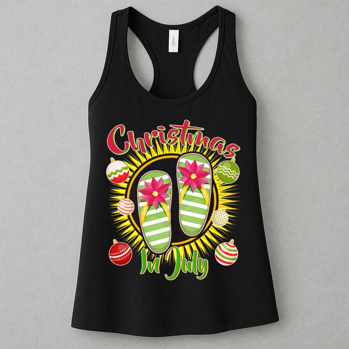 Christmas In July Summer Flip Flops Womens Tank Top