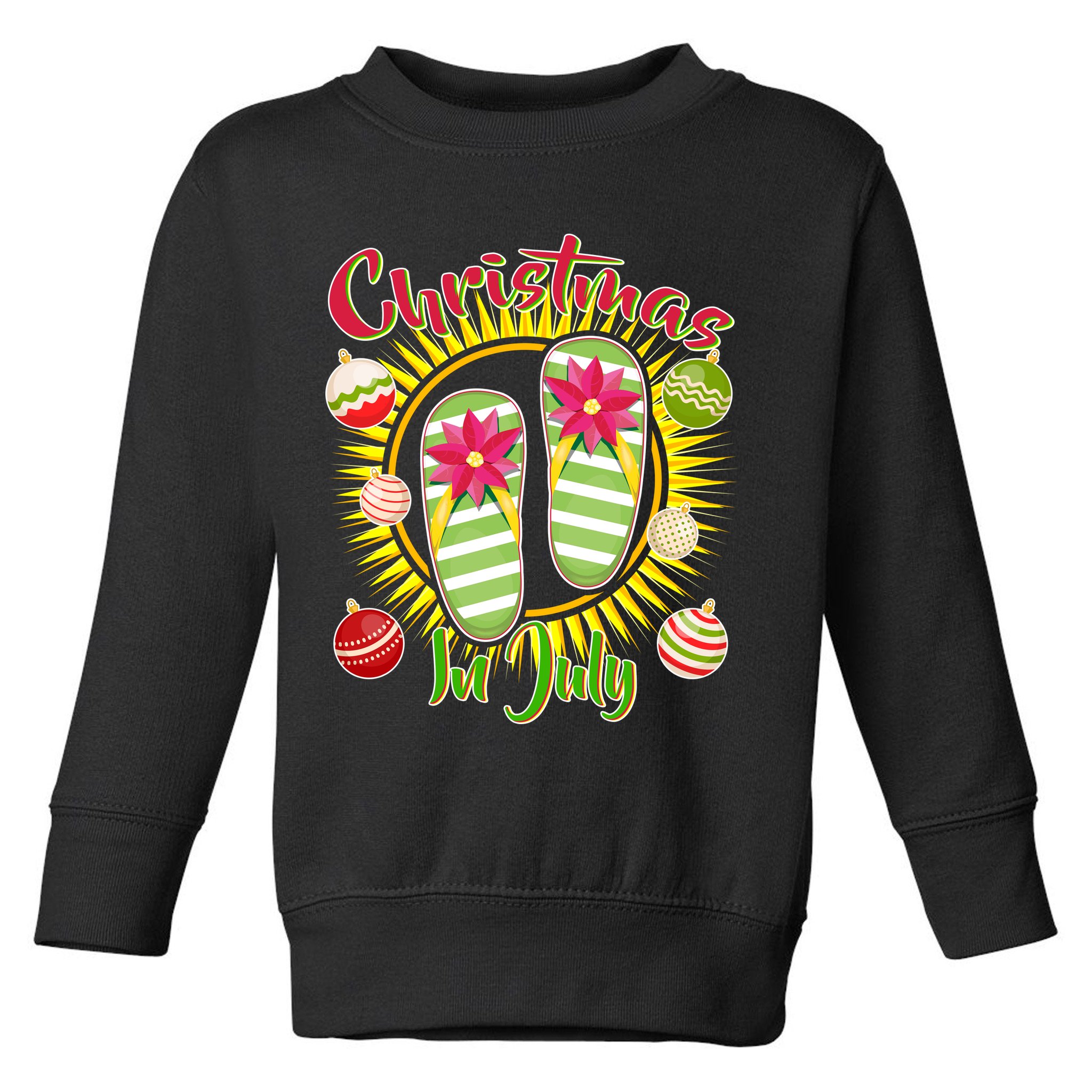 Christmas In July Summer Flip Flops Toddler Sweatshirt