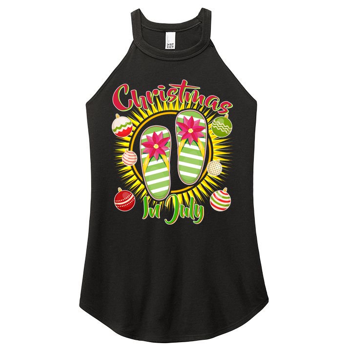 Christmas In July Summer Flip Flops Women's Perfect Tri Rocker Tank