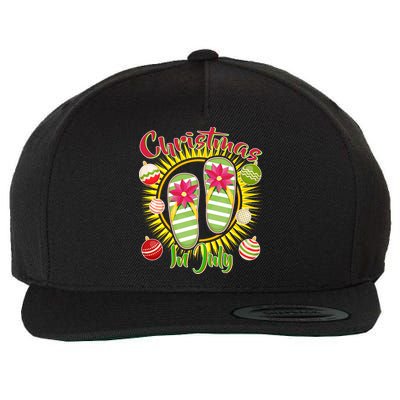 Christmas In July Summer Flip Flops Wool Snapback Cap