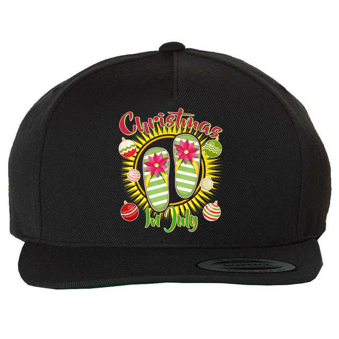 Christmas In July Summer Flip Flops Wool Snapback Cap