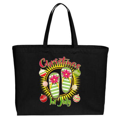 Christmas In July Summer Flip Flops Cotton Canvas Jumbo Tote