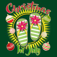 Christmas In July Summer Flip Flops Full-Length Apron With Pockets