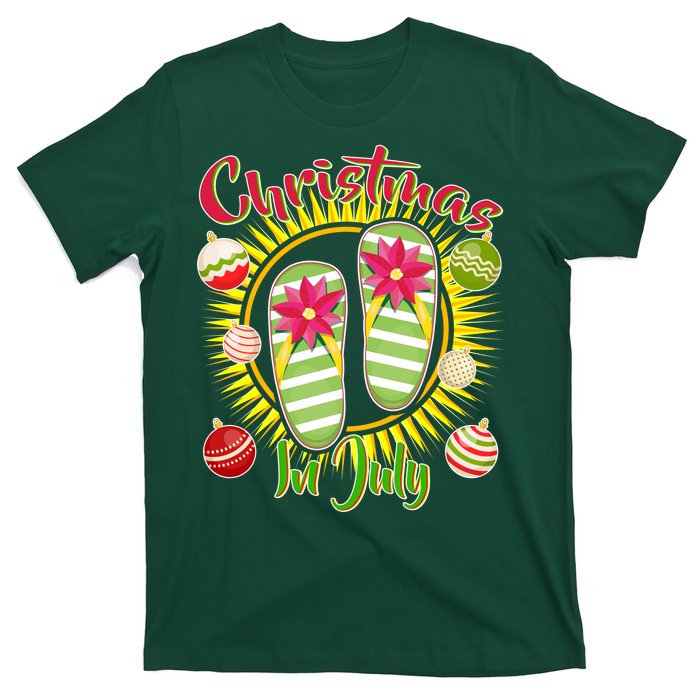 Christmas In July Summer Flip Flops T-Shirt