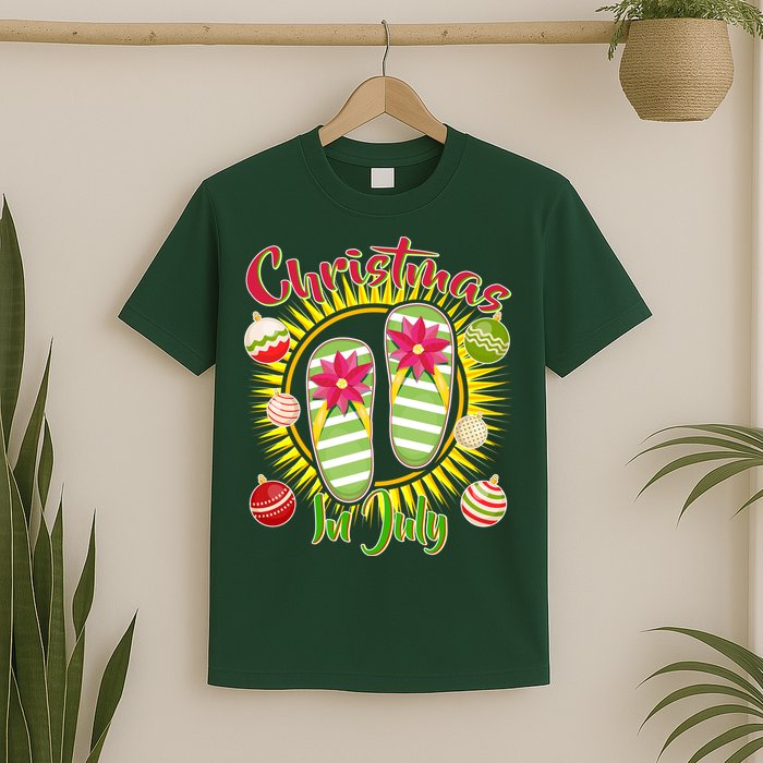 Christmas In July Summer Flip Flops T-Shirt