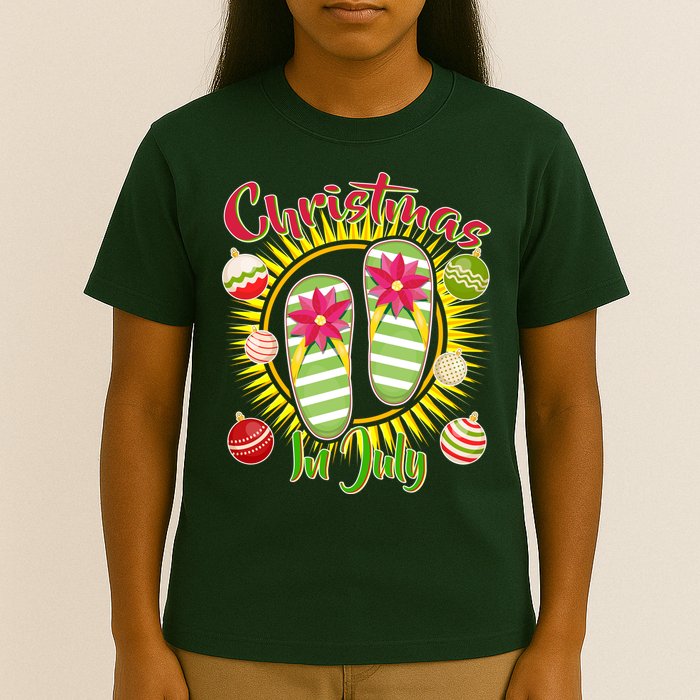 Christmas In July Summer Flip Flops T-Shirt