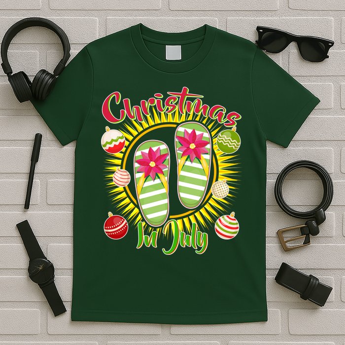 Christmas In July Summer Flip Flops T-Shirt