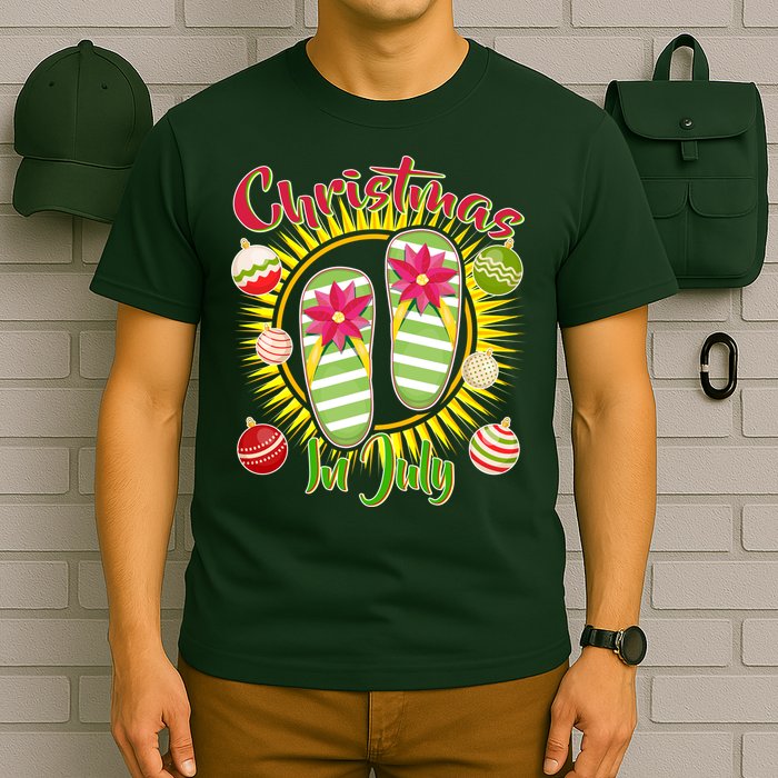 Christmas In July Summer Flip Flops T-Shirt