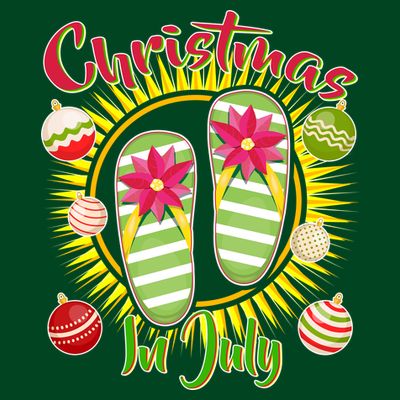 Christmas In July Summer Flip Flops T-Shirt
