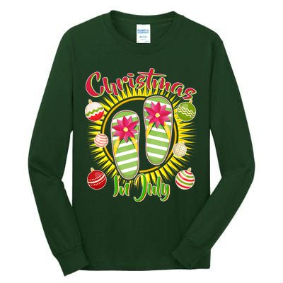Christmas In July Summer Flip Flops Tall Long Sleeve T-Shirt
