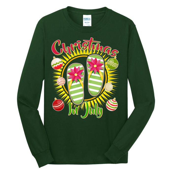 Christmas In July Summer Flip Flops Tall Long Sleeve T-Shirt