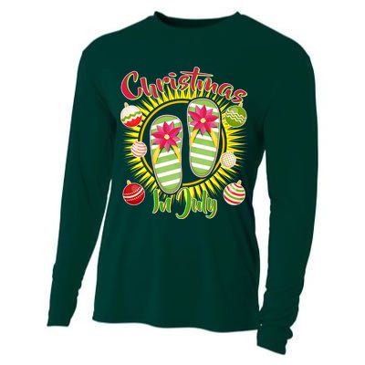 Christmas In July Summer Flip Flops Cooling Performance Long Sleeve Crew