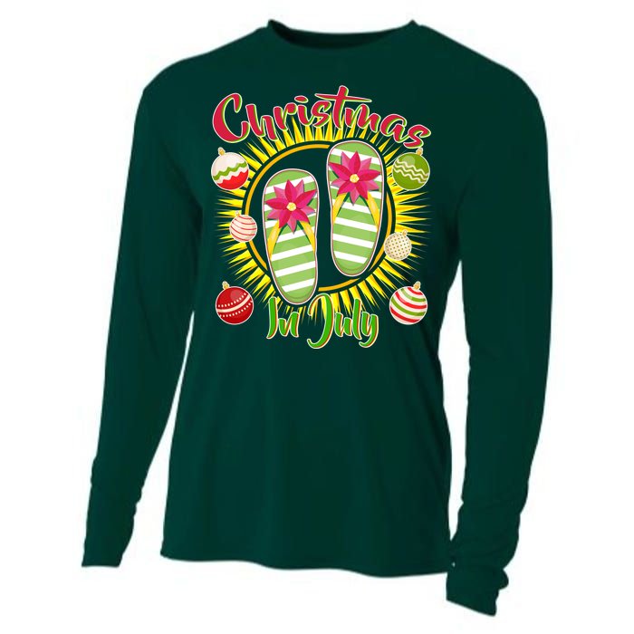 Christmas In July Summer Flip Flops Cooling Performance Long Sleeve Crew