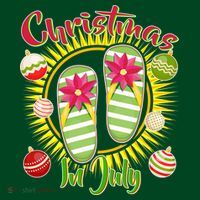 Christmas In July Summer Flip Flops Womens T-Shirt