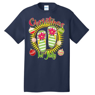 Christmas In July Summer Flip Flops Tall T-Shirt