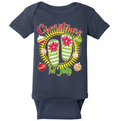 Christmas In July Summer Flip Flops Baby Bodysuit