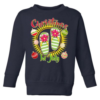 Christmas In July Summer Flip Flops Toddler Sweatshirt