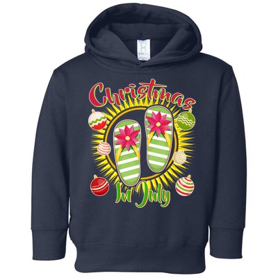 Christmas In July Summer Flip Flops Toddler Hoodie