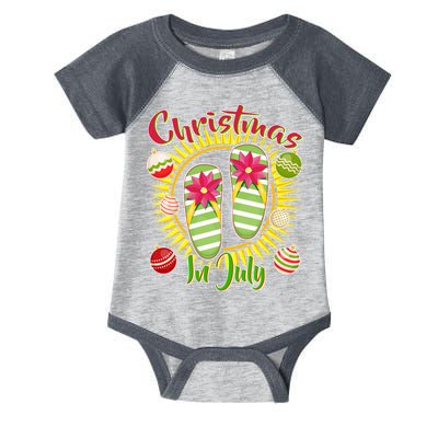 Christmas In July Summer Flip Flops Infant Baby Jersey Bodysuit