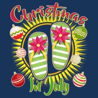 Christmas In July Summer Flip Flops Infant Baby Jersey Bodysuit