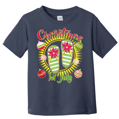 Christmas In July Summer Flip Flops Toddler T-Shirt