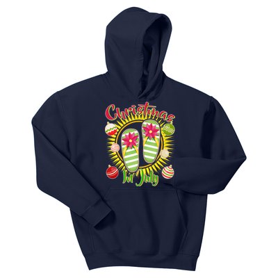 Christmas In July Summer Flip Flops Kids Hoodie