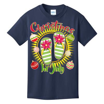 Christmas In July Summer Flip Flops Kids T-Shirt