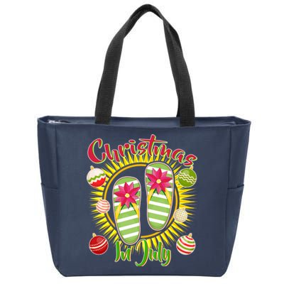 Christmas In July Summer Flip Flops Zip Tote Bag