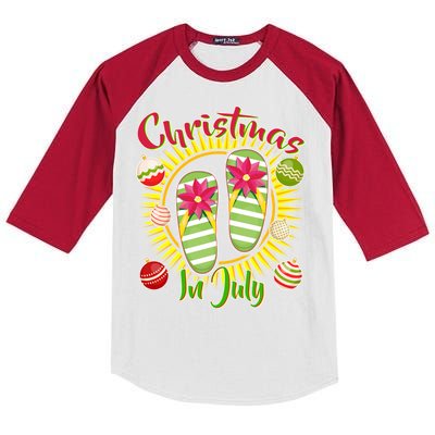 Christmas In July Summer Flip Flops Kids Colorblock Raglan Jersey