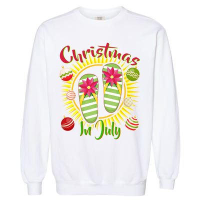 Christmas In July Summer Flip Flops Garment-Dyed Sweatshirt