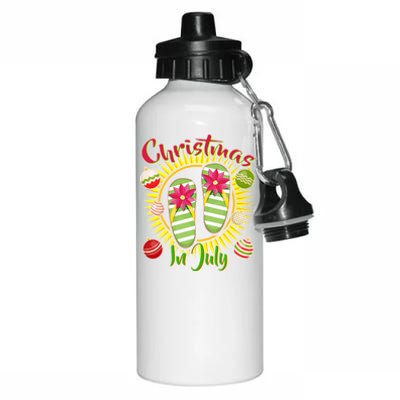 Christmas In July Summer Flip Flops Aluminum Water Bottle