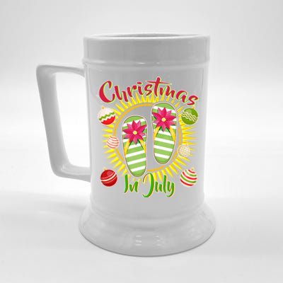 Christmas In July Summer Flip Flops Beer Stein