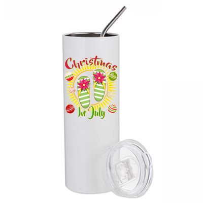 Christmas In July Summer Flip Flops Stainless Steel Tumbler