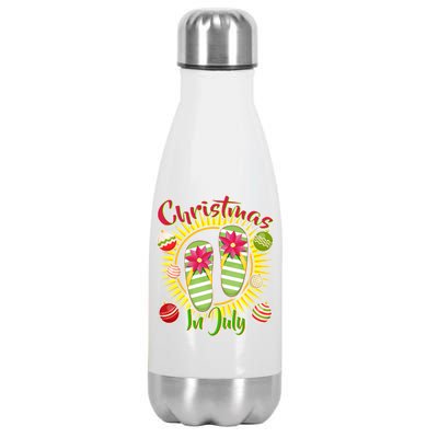 Christmas In July Summer Flip Flops Stainless Steel Insulated Water Bottle