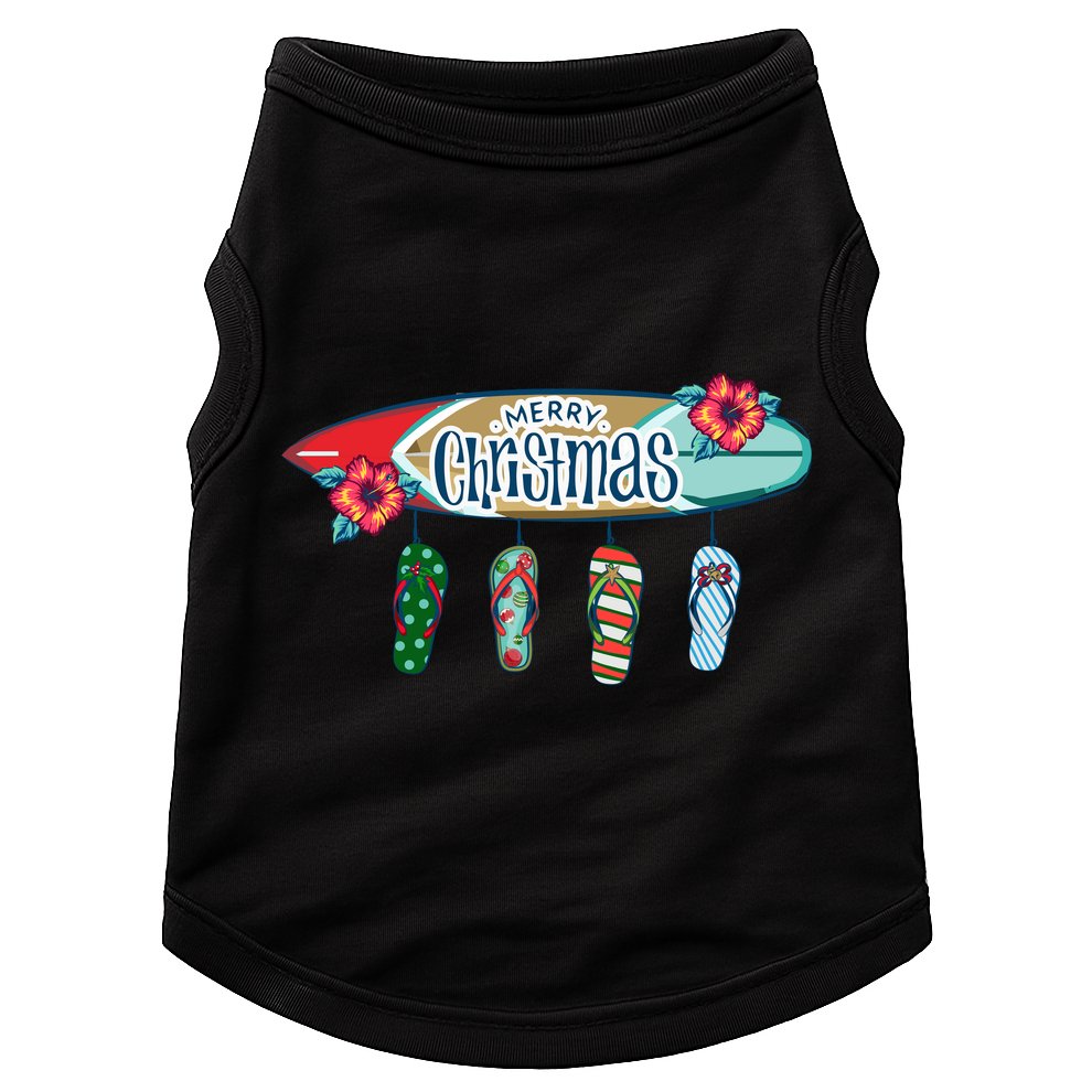 Christmas In July Surf Board Flip Flops Doggie Tank