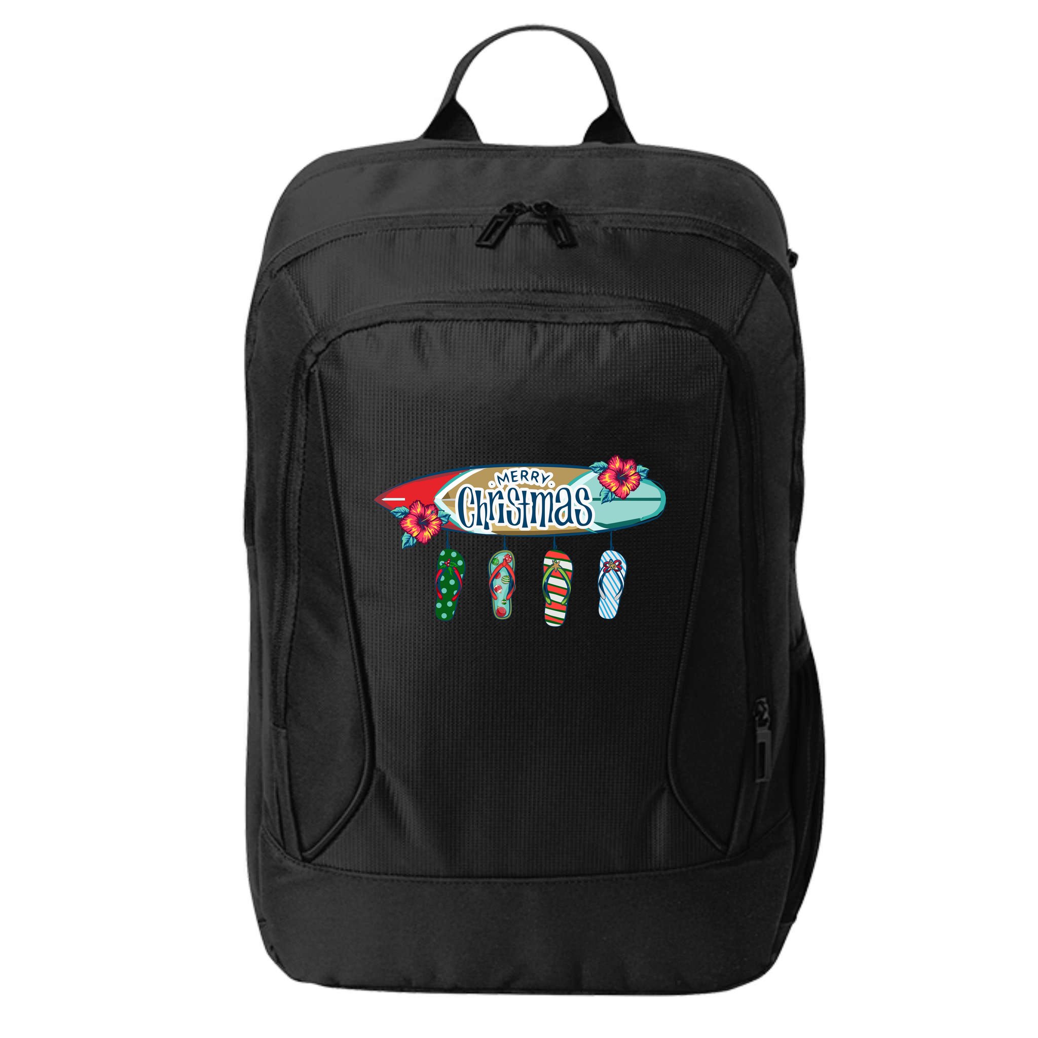 Christmas In July Surf Board Flip Flops City Backpack