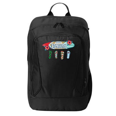 Christmas In July Surf Board Flip Flops City Backpack