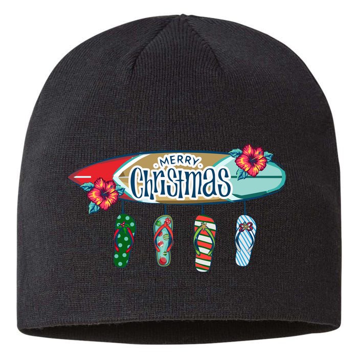 Christmas In July Surf Board Flip Flops Sustainable Beanie