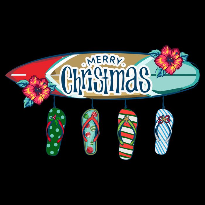 Christmas In July Surf Board Flip Flops Sustainable Beanie