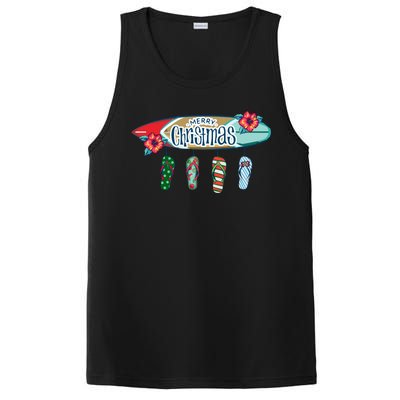 Christmas In July Surf Board Flip Flops PosiCharge Competitor Tank