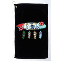 Christmas In July Surf Board Flip Flops Golf Towel