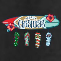 Christmas In July Surf Board Flip Flops Golf Towel
