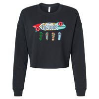 Christmas In July Surf Board Flip Flops Cropped Pullover Crew