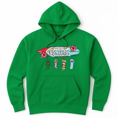 Christmas In July Surf Board Flip Flops Hoodie