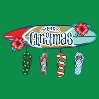 Christmas In July Surf Board Flip Flops Button